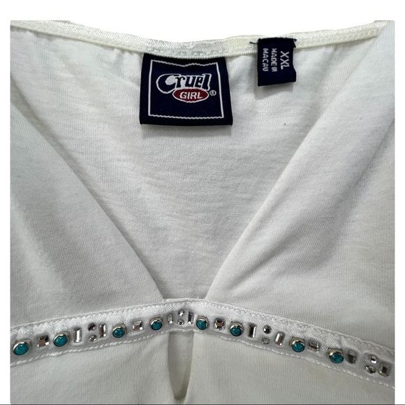 New Cruel Girl Beaded Cami Tank Top XXL White - Picture 6 of 8